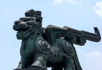 鹤壁中领雕塑-铜制獬豸雕塑