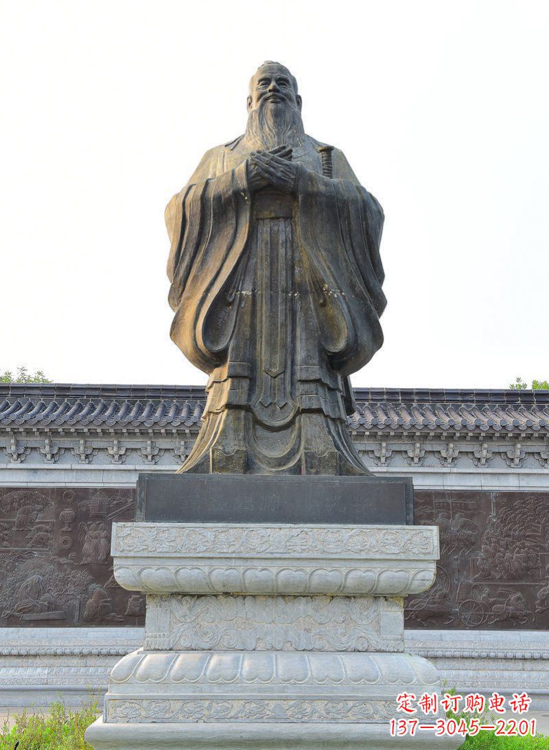 鹤壁中领雕塑-孔子铜雕