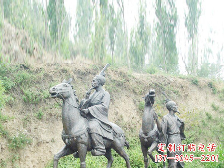 鹤壁中领雕塑|传承古老传统:古代人物骑马铜雕