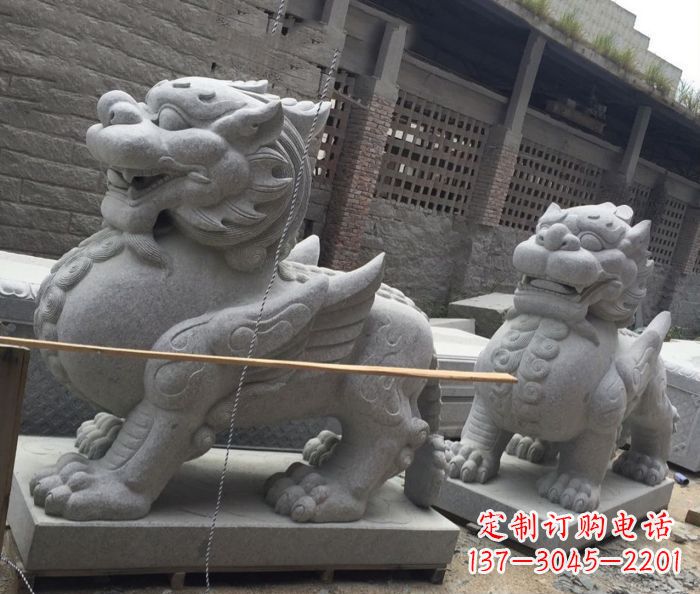 鹤壁中领雕塑–精美的古代神兽大理石貔貅雕塑