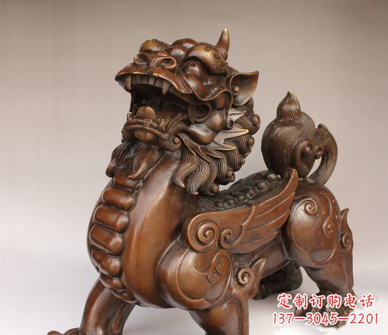 鹤壁古代神兽貔貅铜雕
