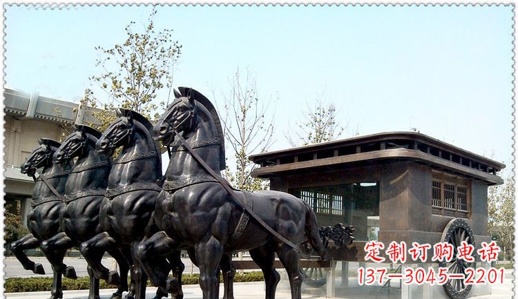 鹤壁传统古典马车铜雕塑