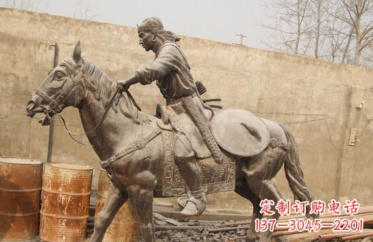 鹤壁古代战马铜雕塑