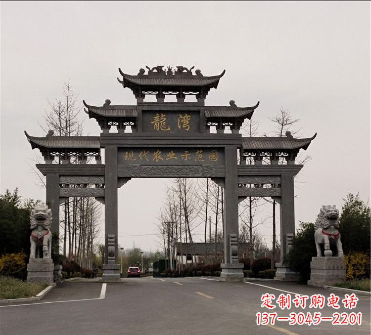 鹤壁品质精湛的古石牌坊雕塑