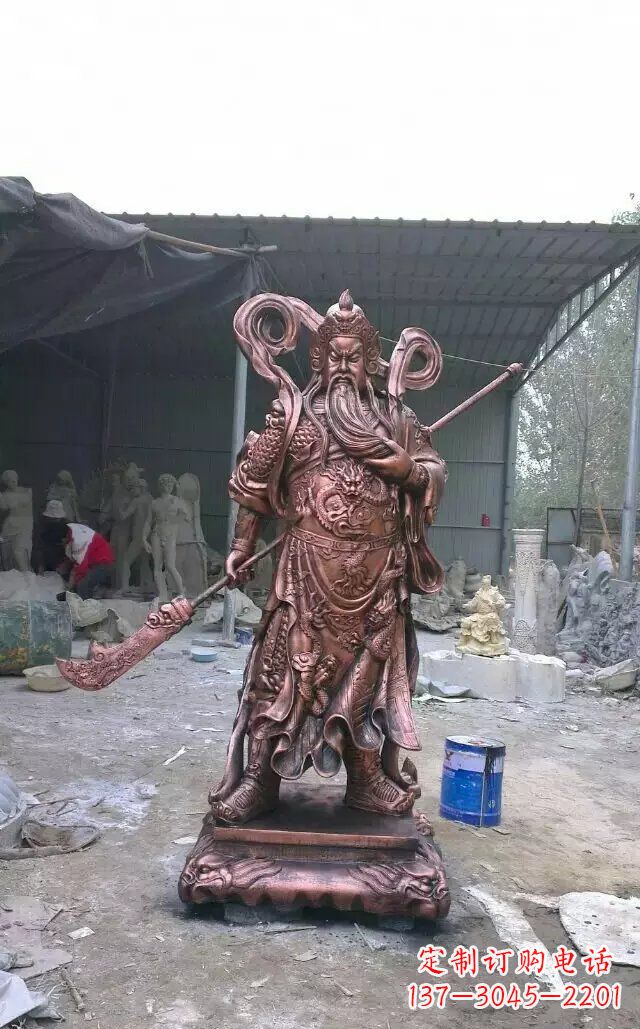 鹤壁关公红铜人物铜雕