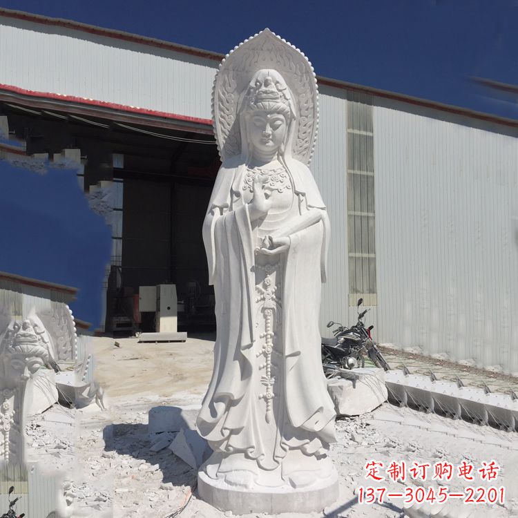 鹤壁观音大理石雕塑,让你的家居更具仪式感