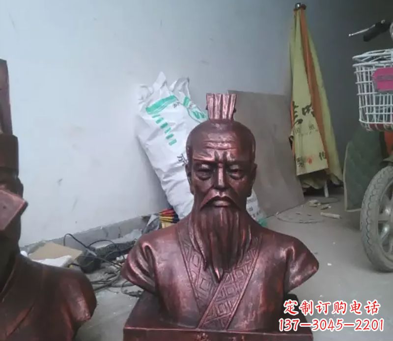 鹤壁管仲古代人物胸像铜雕
