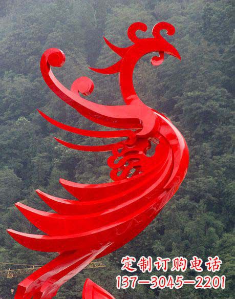鹤壁广场不锈钢彩色凤凰雕塑