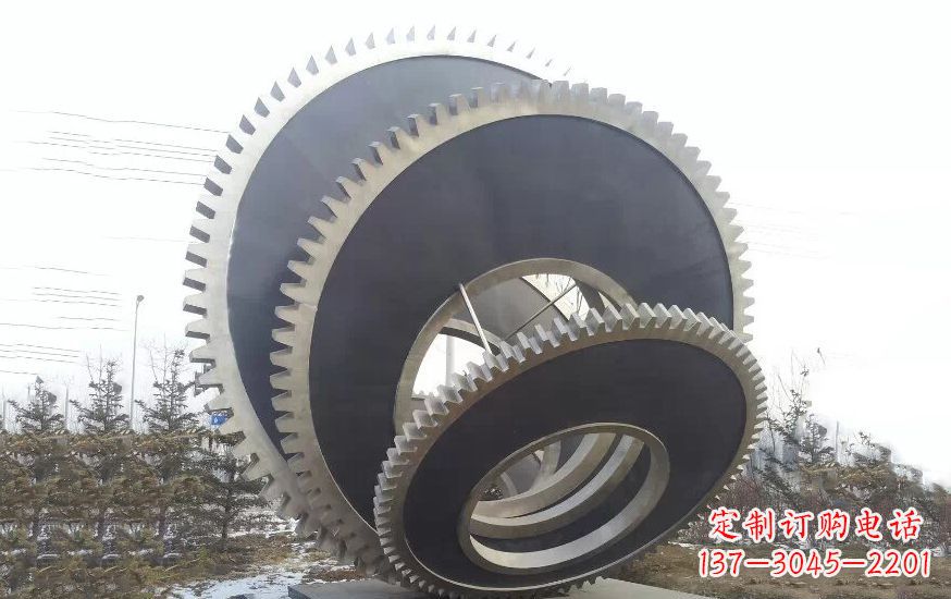 鹤壁广场不锈钢齿轮雕塑22