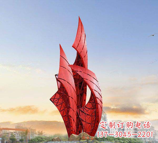 鹤壁不锈钢抽象船帆雕塑