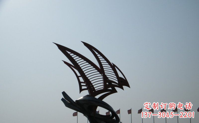 鹤壁广场不锈钢抽象帆船雕塑