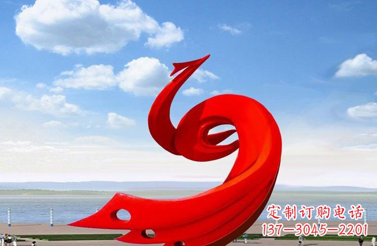 鹤壁广场不锈钢抽象凤凰222