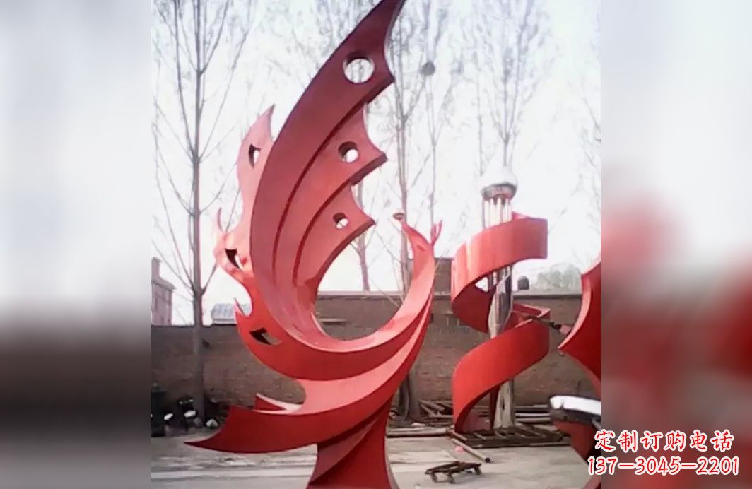 鹤壁广场不锈钢抽象凤凰雕塑