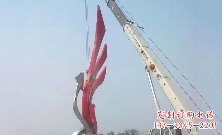鹤壁独特而精致的不锈钢抽象凤凰雕塑