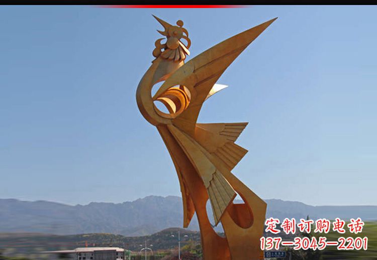鹤壁中领雕塑凤凰抽象雕塑11英寸