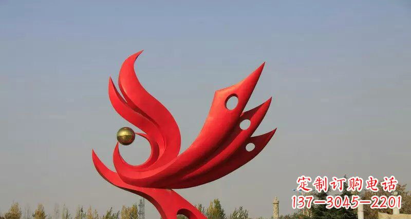 鹤壁不锈钢手工凤凰雕塑