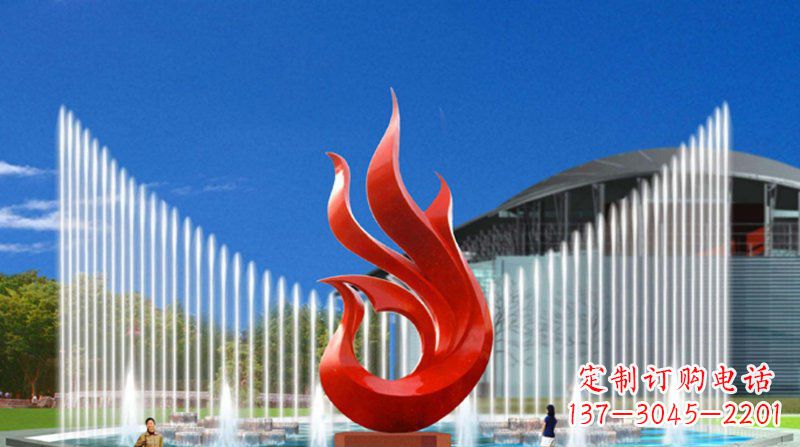 鹤壁广场不锈钢抽象凤凰景观雕塑