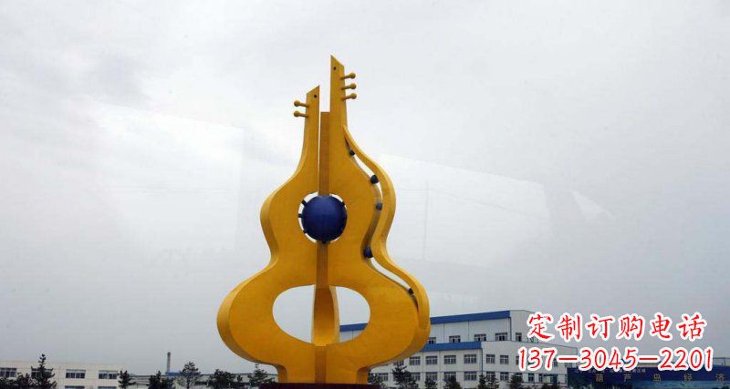 鹤壁中领雕塑:葫芦琵琶不锈钢雕塑