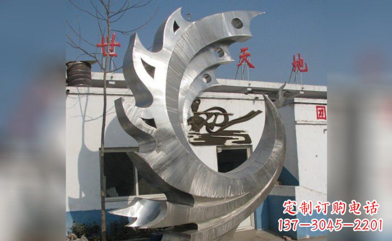 鹤壁精美不锈钢抽象凤凰雕塑