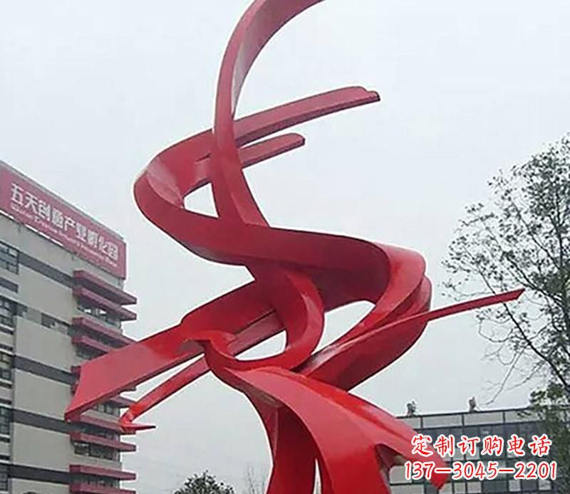 鹤壁广场不锈钢抽象飘带雕塑