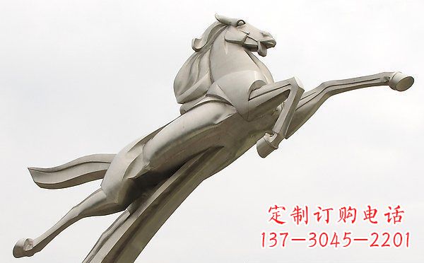 鹤壁广场不锈钢抽象一马当先景观雕塑