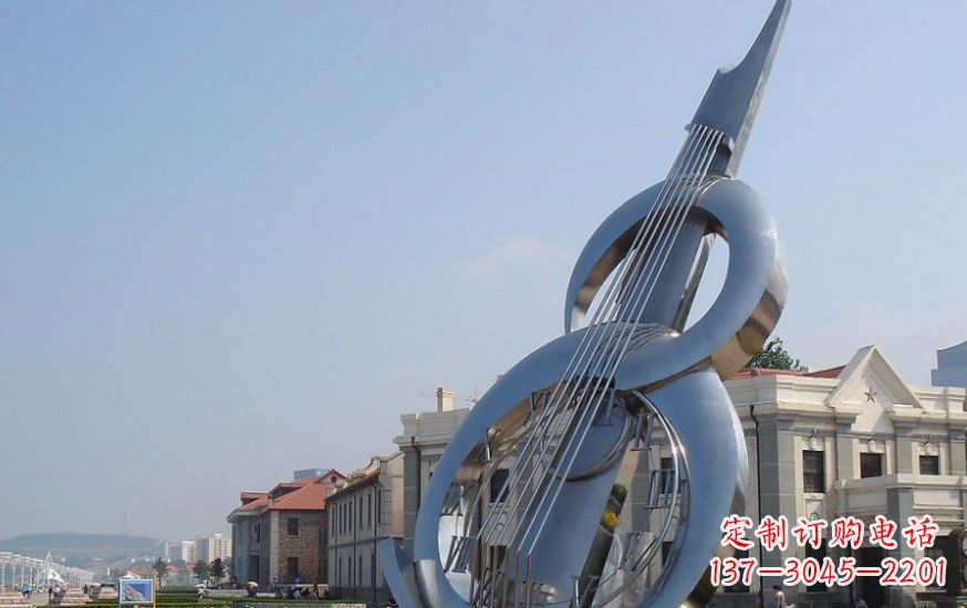鹤壁广场不锈钢大提琴雕塑