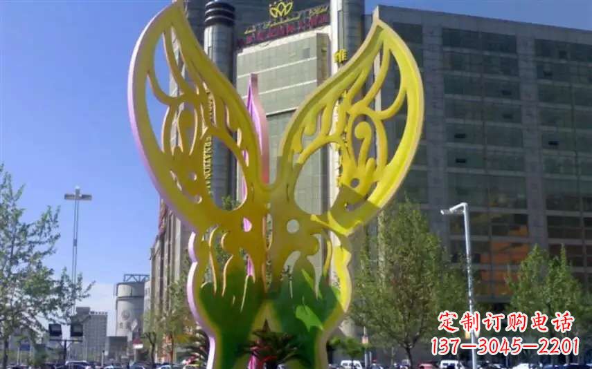 鹤壁广场不锈钢雕刻蝴蝶雕塑