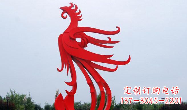 鹤壁广场不锈钢凤凰雕塑 (3)