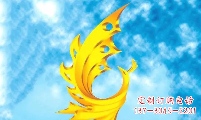 鹤壁中领雕塑-不锈钢凤凰雕塑