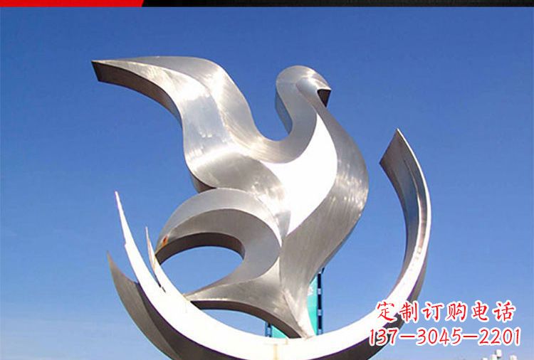 鹤壁雕刻工艺制作的精美不锈钢鸽子摆件