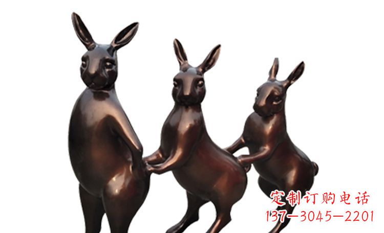鹤壁天马行空的不锈钢光面兔子雕塑