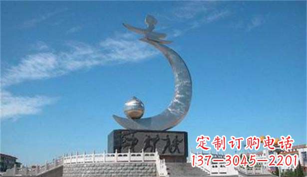 鹤壁广场不锈钢和平鸽和蜜桃雕塑