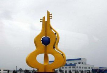 鹤壁中领雕塑：葫芦琵琶不锈钢雕塑