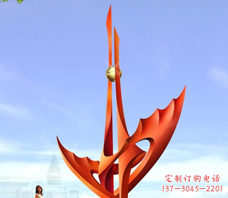 鹤壁广场不锈钢火炬抽象雕塑