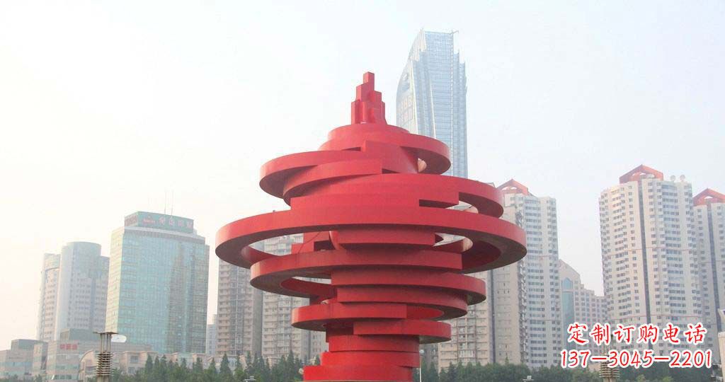 鹤壁广场不锈钢火炬景观雕塑1