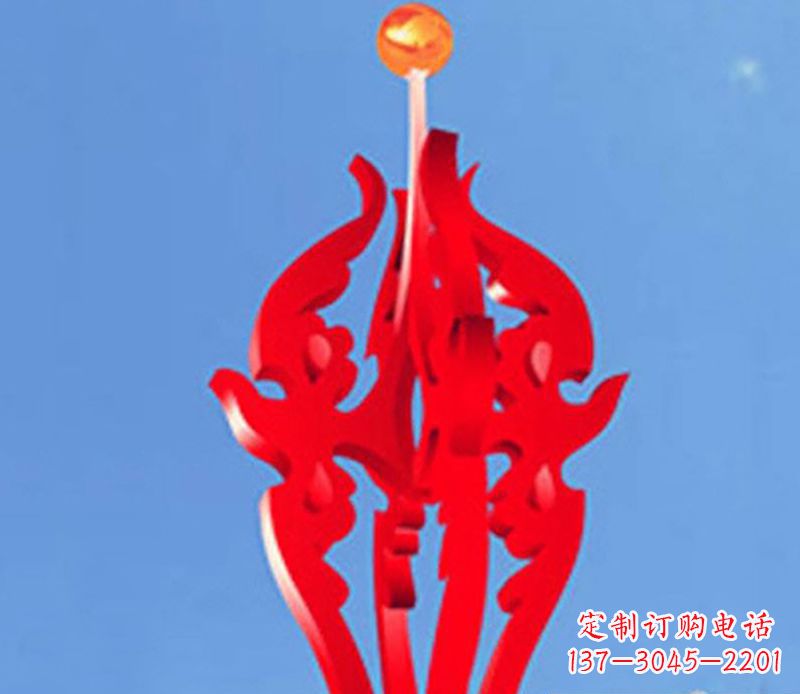 鹤壁广场不锈钢火苗抽象雕塑