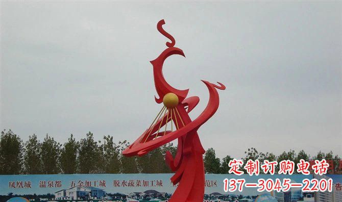 鹤壁广场不锈钢两只凤凰雕塑