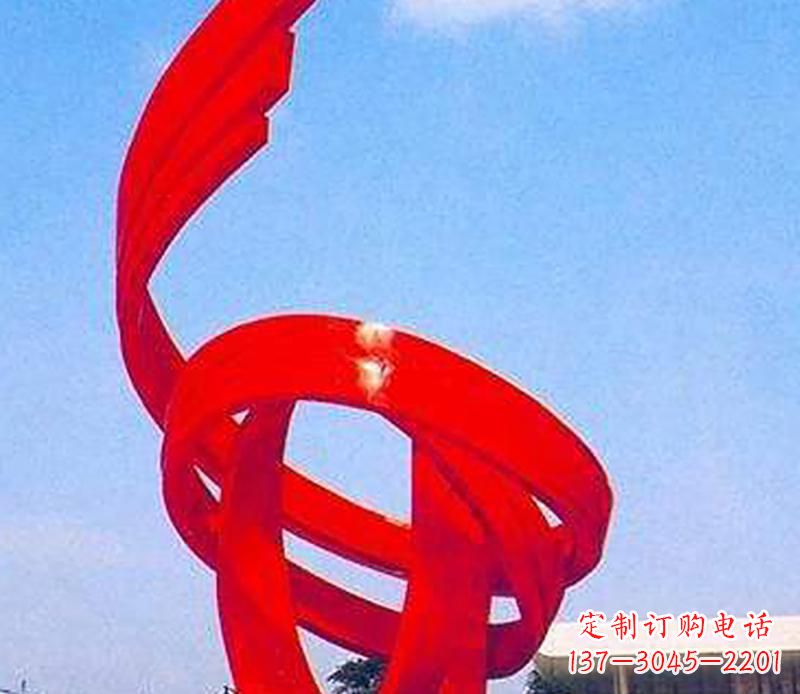鹤壁中领雕塑出品:不锈钢螺旋飘带景观雕塑
