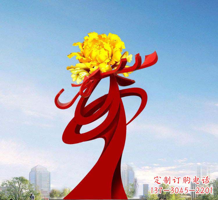 鹤壁中领雕塑:牡丹花开,把美景永久定格