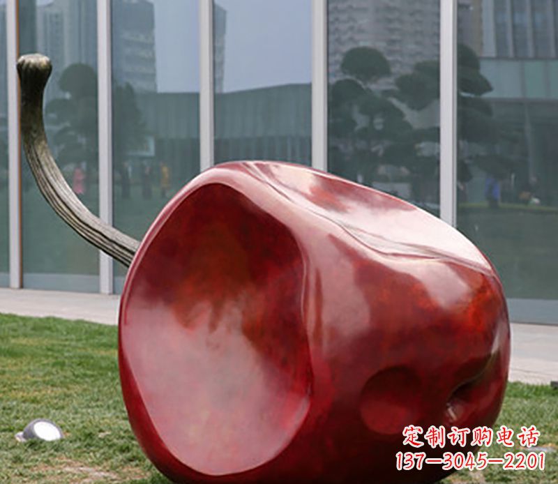 鹤壁广场不锈钢苹果雕塑