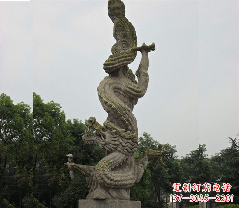 鹤壁广场大理石龙雕塑