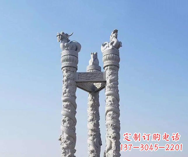 鹤壁广场大理石龙柱景观石雕_2