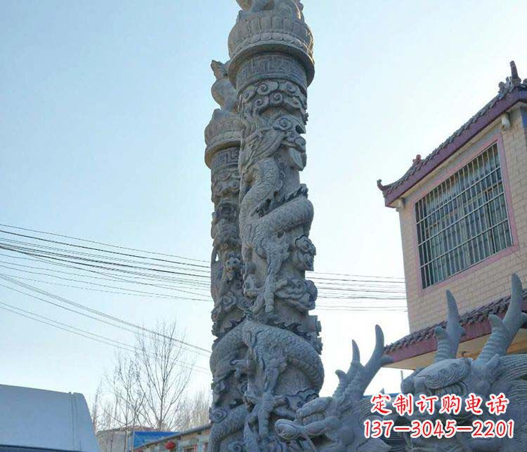 鹤壁广场大理石盘龙柱景观石雕