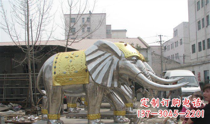 鹤壁广场大象不锈钢雕塑