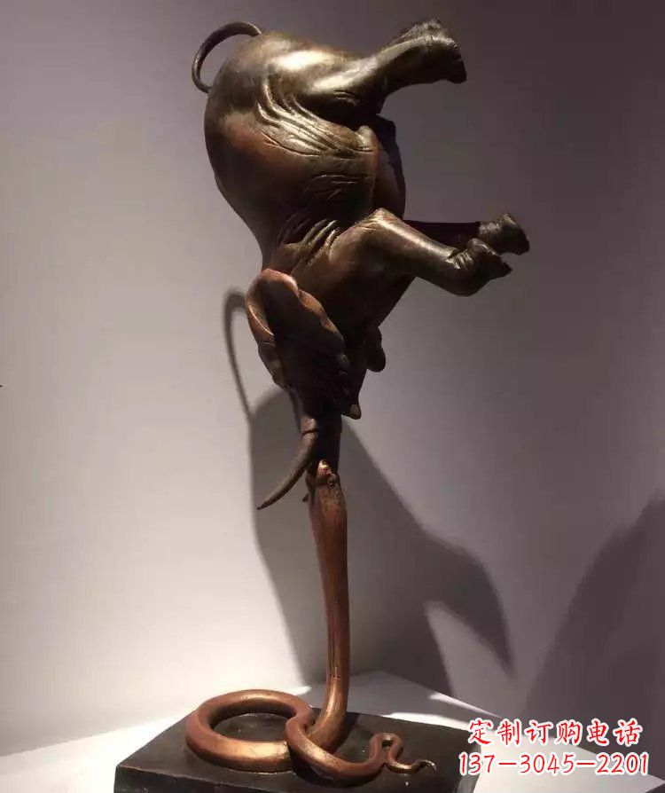 鹤壁中领雕塑铜质大象倒立雕塑