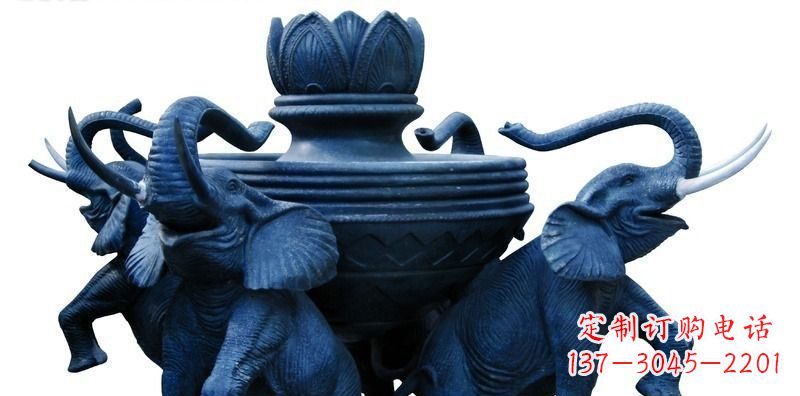 鹤壁广场大象莲花鼎景观铜雕