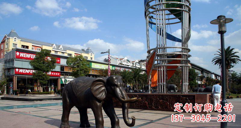 鹤壁广场大象动物铜雕
