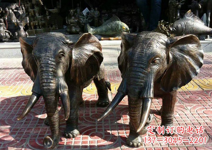 鹤壁中领雕塑出品:专业定制铜大象雕塑
