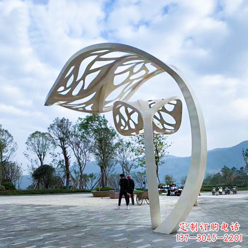 鹤壁精致的不锈钢树叶雕塑