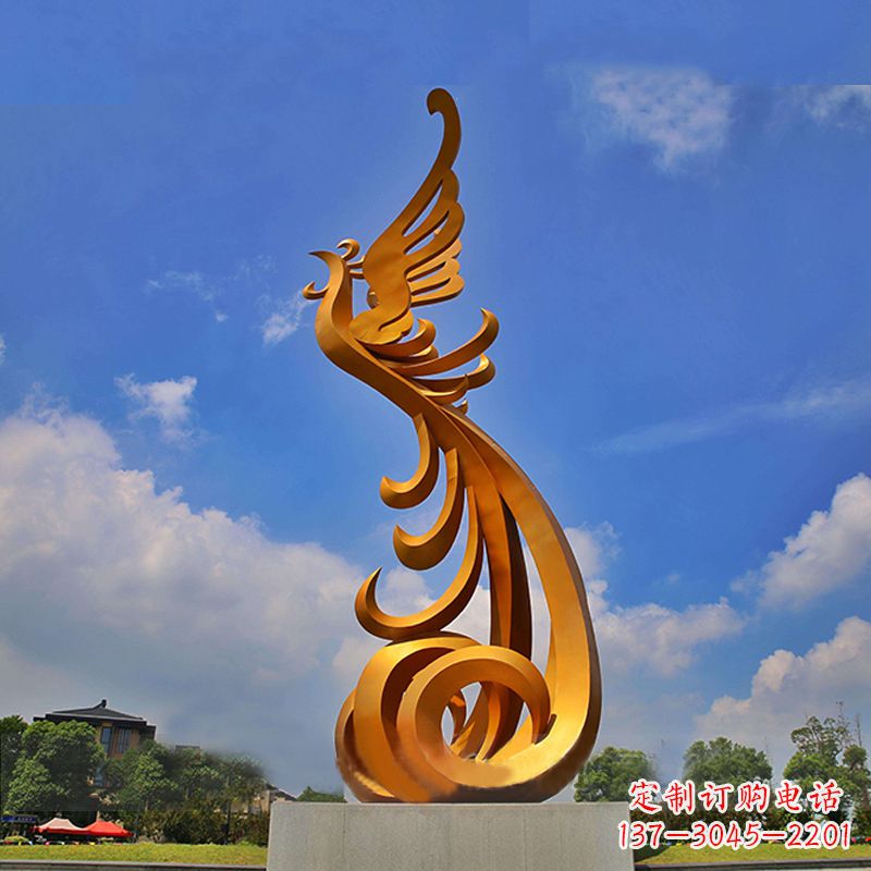 鹤壁精美凤凰不锈钢雕塑